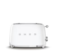 Smeg 50’s Retro 2-Slice Toaster Wide Slots, 6 Browning Levels, Gloss White