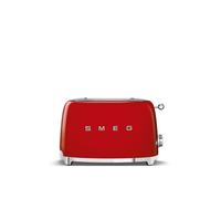 Smeg 50’s Retro 2-Slice Toaster Wide Slots, 6 Browning Levels, Red Gloss