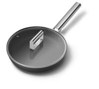 Smeg 24Cm Retro Frying Pan, Oven Safe, Aluminium, Black Black