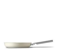 Smeg 50’s Style Non-Stick Frying Pan, Suitable for All Cooktops, Oven Proof, Dishwasher Safe, Tempered Glass Lid, Made in Italy, 28cm, Matte Cream, FPF2802CRM