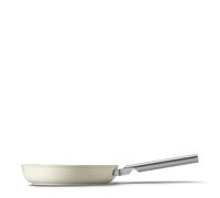 Smeg 50’s Style Non-Stick Frying Pan, Suitable for All Cooktops, Oven Proof, Dishwasher Safe, Tempered Glass Lid, Made in Italy, 24cm, Matte Cream, FPF2402CRM