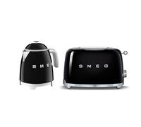 0.8L Kettle & 2 Slice Toaster Twin Pack Smeg Black One Size