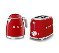 Smeg 50’s Style Retro Range Breakfast Set, 0.8L 1400W Mini Kettle and Multi-Functional Control 2-Slice 950W Toaster, Red, KLF05RDUK/ TSF01RDUK