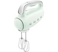 Smeg HMF01PGUK Hand Mixer with Turbo Function, 3 Attachments, LED Display, Retro 50's Style, 250W, Pastel Green