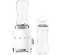 Smeg PBF01WHUK Retro 50s Style Personal Blender, 2 x Bottles-To-Go, 2 Speed Settings, 600ml, 300W, White