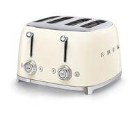 Smeg 50's Style 4-Slice Toaster 2000W, 6 Browning Levels, Cream Retro Design