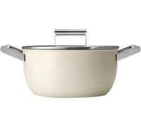 Smeg 50's Style Casserole Pan 24cm with Lid - Cream, Cream