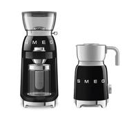 Smeg 50's Style Coffee Grinder & Milk Frother in Black