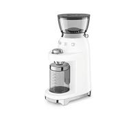 Smeg 50's Style Electric Coffee Grinder, Features a Conical Burr, 30 Bean Grinding Levels, Cream, CGF03WHUK