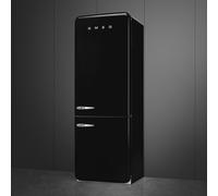 Smeg 50s Style FAB38RBL Black Freestanding 70/30 Fridge-Freezer - Right Hand Hinge