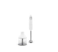 Smeg 50s Style Hand Blender, White, HBF00WHUK | Chopping Bowl Accessory, Variable Speed, Turbo Function, 700W