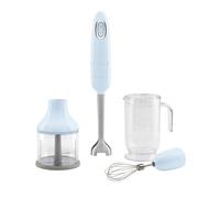 Smeg 50s Style HBF03PBUK Pastel Blue 3-in-1 Hand Blender and Accessories