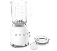 Smeg BLF03WHUK Retro 50's Style Jug Blender with Stainless Steel Blades, 4 Speed Settings and 3 Pre-set Programs, 1.5 Litre, 800W, White