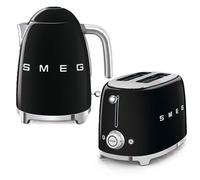 Smeg Kettle & 2 Slice Toaster Set - KLF03BLUK/TSF01BLUK Stainless Steel BLACK Smeg Black