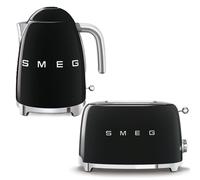Smeg Kettle & 2 Slice Toaster Set - KLF03BLUK/TSF01BLUK Stainless Steel BLACK Smeg Black