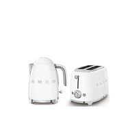 Smeg 50'S Style Kettle And 2 Slice Toaster, White White