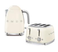 Smeg 50's Style Kettle And 4 Slice Toaster In Cream Cream
