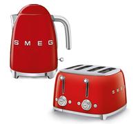 Smeg 50's Style Kettle And 4 Slice Toaster In Red Red