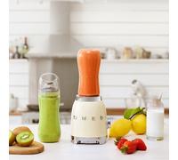 Smeg PBF01CRUK Retro 50s Style Personal Blender, 2 x Bottles-To-Go, 2 Speed Settings Cream