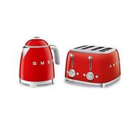 Smeg 50's Style Mini Kettle and 4 Slice Toaster in Red