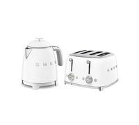Smeg 50's Style Mini Kettle and 4 Slice Toaster in White