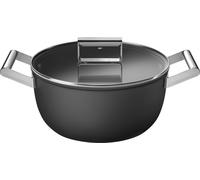 Smeg CKFC2411BLM 24cm Casserole with lid and 2 handles in Black