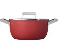 Smeg 50's Style Pan 24 cm Non-stick Casserole Dish - Red, Red