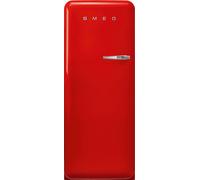 Smeg 244 Litre Fifties Style Left Hand Hinge Freestanding Fridge With Ice Box Red