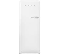Smeg 50s Style Retro Left Hand Hinge FAB28LWH6UK 153cm Small Fridge with Ice Box - White - C Rated, White