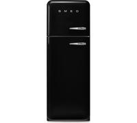 Smeg 50s Style Retro Left Hand Hinge FAB30LBL6UK 172cm 80/20 Fridge Freezer - Black - C Rated, Black