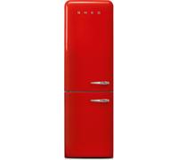 Smeg 50s Style Retro Left Hand Hinge FAB32LRD5UK 197cm 60/40 Frost Free Fridge Freezer - Red - D Rated, Red