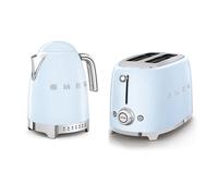 Smeg 50's Style Retro Range Breakfast Set, 1.7L 3000W Variable Temperature Kettle and Multi-Functional Control 2-Slice 950W Toaster