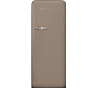 Smeg 50s Style Retro Right Hand Hinge FAB28RDTP6 153cm Small Fridge with Ice Box - Taupe - C Rated, Brown