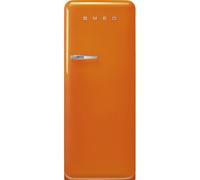 Smeg 50s Style Retro Right Hand Hinge FAB28ROR5UK 153cm Small Fridge with Ice Box - Orange - D Rated, Orange