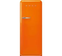 Smeg 50s Style Retro Right Hand Hinge FAB28ROR6 153cm Small Fridge with Ice Box - Orange - C Rated, Orange