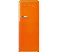 Smeg 50s Style Retro Right Hand Hinge FAB28ROR6 153cm Small Fridge with Ice Box - Orange - C Rated, Orange