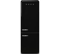 Smeg 50s Style Retro Right Hand Hinge FAB38RBL5 205cm 70/30 Frost Free Fridge Freezer - Black - E Rated, Black