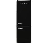 Smeg 50s Style Retro Right Hand Hinge FAB38RBL6 205cm Frost Free Fridge Freezer - Black - D Rated