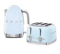 Smeg Smeg 50s Retro 1.7L Kettle + 4-Slice Toaster Blue Medium Blue