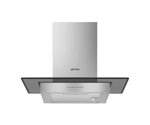 Smeg 60cm Flat Glass Chimney Cooker Hood - Stainless Steel with Black G KBT600VE