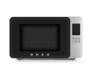 SMEG, 900W Collezione Microwave With Grill, 18 Auto Cook Settings, Quick Start, Soft Close, 29 Litre, Matt Black, MOC01BLMUK