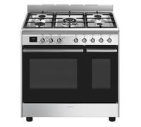 Smeg Concert CX92GM 90cm wide Dual Fuel Range Cooker with Gas Hob - Stainless Steel - A Rated, Stainless Steel