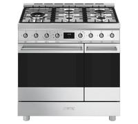 Smeg C92GMX2 - Stainless Steel 90cm Dual Fuel Range Cooker - Gas Hob - A Energy Rating