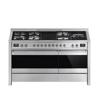 Smeg A5-81 cooker Freestanding cooker Combi Black, Stainless steel