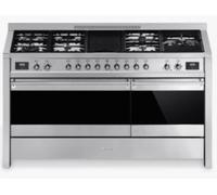 Smeg A5-81 cooker Freestanding cooker Combi Black, Stainless steel