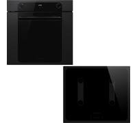 Smeg AOSF6200I Built In Electric Single Oven and Induction Hob Pack - Black Black