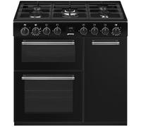 SMEG BG93GMBL Concert 90 cm Dual Fuel Range Cooker - Black, Black