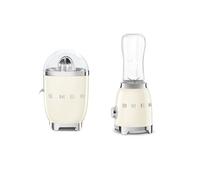 Smeg Blender and Juicer Set, Compact Personal Blender and Citrus Juicer, Cream CJF11CRUK and PBF01CRUK