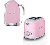 Smeg Bundle Set TSF01 2-Slice Toaster & KLF04 1.7L Variable Temperature Controlled Kettle - Pink