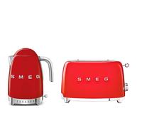 Smeg Bundle Set TSF01 2-Slice Toaster & KLF04 1.7L Variable Temperature Controlled Kettle - Red